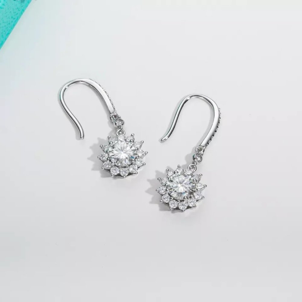 Certified 2ct. t.w. Diamond Brilliant Cut Flower Earrings - Picture 5 of 16